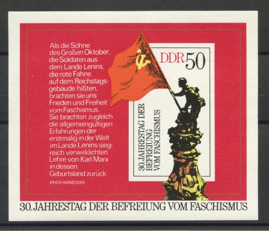 1975 - GERMANIA DDR - LIBERAZIONE DAL FASCISMO - FOGLIETTO- NUOVO - LOTTO/36516