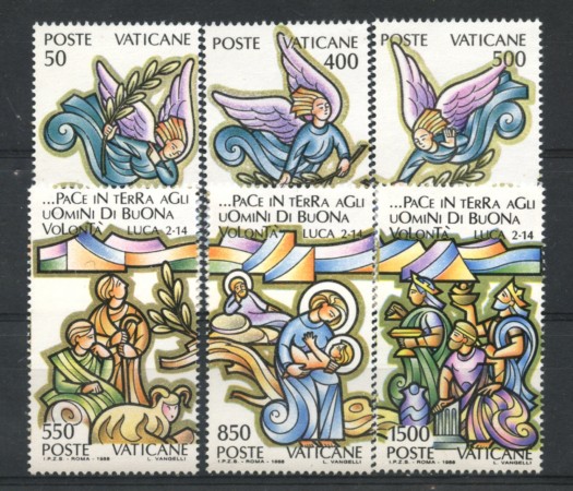 1988 - LOTTO/19555 - VATICANO - NATALE 6v. - NUOVI