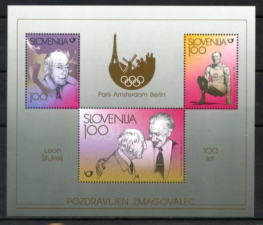 1998 - SLOVENIA - GINNASTA LEON STUKELJ  FOGLIETTO - NUOVO - LOTTO/33963