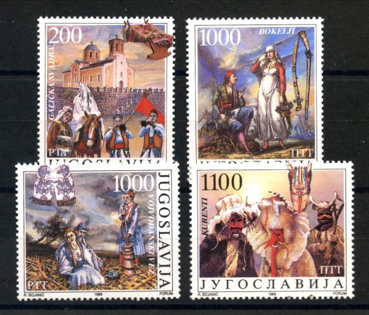 1988 - JUGOSLAVIA - LOTTO/38494 - FESTE POPOLARI 4v. - NUOVI