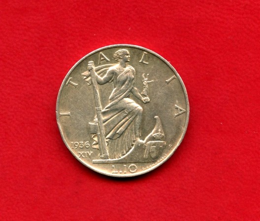 1936 - REGNO - 10 LIRE ARGENTO VITTORIO EMANUELE III° - LOTTO/M29483