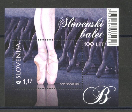 2018 - SLOVENIA -  CENTENARIO BALLETTO SLOVENO  FOGLIETTO - NUOVO - LOTTO/34718