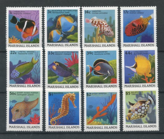 1988 - LOTTO/19489 - ISOLE MARSHALL - FAUNA MARINA 12v. - NUOVI