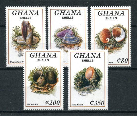 1992 - LOTTO/19499 - GHANA - CONCHIGLIE 5v.  NUOVI