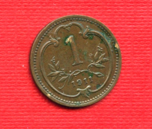 1911 - LOTTO/M20733 - AUSTRIA - 1 HELLER BRONZO