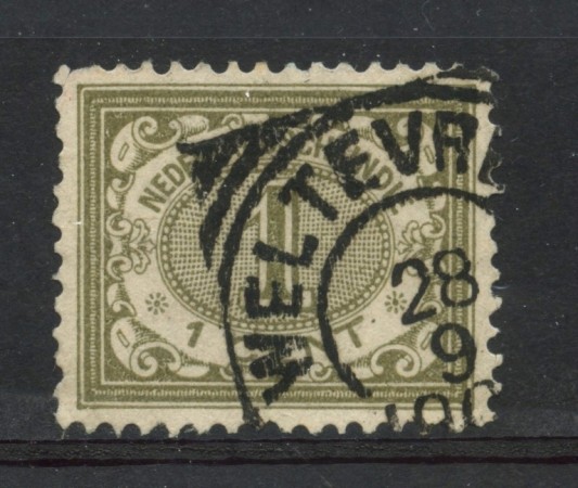 1902/09 - INDIE OLANDESI - 1 c. VERDE OLIVA CIFRA - USATO - LOTTO/28778