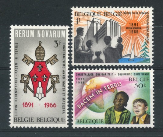 1966 - BELGIO - ENCICLICA RERUM NOVARUM 3v. - NUOVI - LOTTO/25933