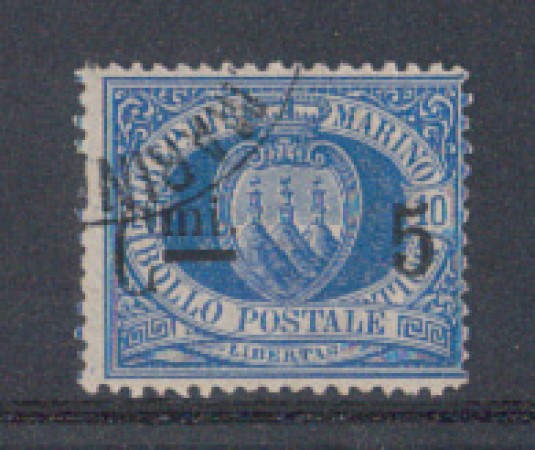 1892 - LOTTO/5642 - S. MARINO - 5c. SU 10c. AZZURRO - USATO