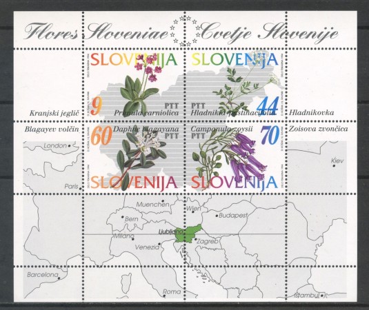 1994 - SLOVENIA - FLORA ENDEMICA  FOGLIETTO - NUOVO - LOTTO/33690