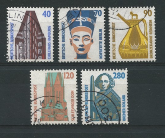 1988 - LOTTO/12489 - GERMANIA - MONUMENTI CELEBRI 5v. - USATI
