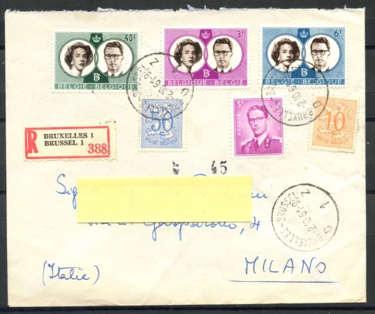 1961 - BELGIO - NOZZE REALI - BUSTA RACCOMANDATA - LOTTO/27758