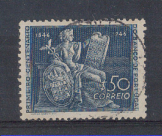 1946 - LOTTO/9721U - PORTOGALLO - 50c. CENTENARIO BANCA - USATO