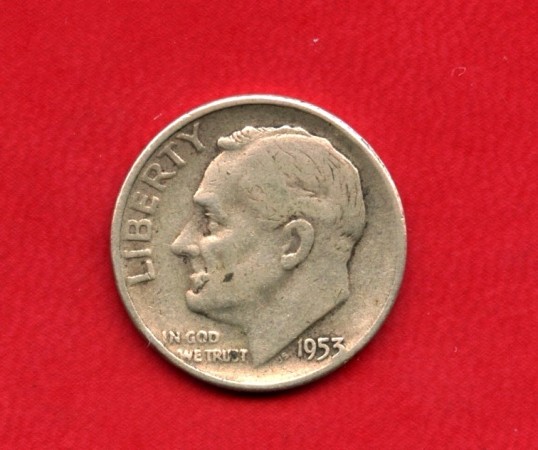 1953 - STATI UNITI - 1 DIME ROOSEVELT ARGENTO - LOTTO/M26189