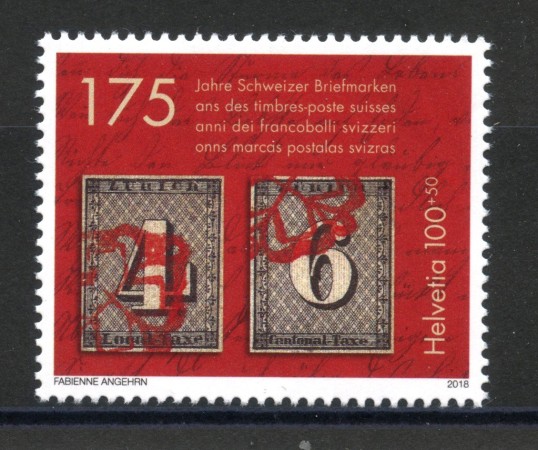 2018 - SVIZZERA - LOTTO/39726 - ANNIVERSARIO DEL FRANCOBOLLO - NUOVO