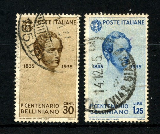 1935 - REGNO - LOTTO/47406 - 30 CENT. /1 ,25 LIRE  VINCENZO BELLINI USATI