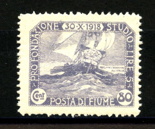 1919 - FIUME - LOTTO/39879 - 80+5c. LILLA PLEBISCITO - NUOVO
