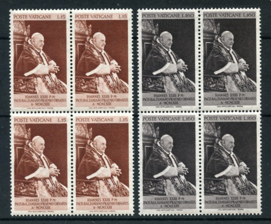 1963 - LOTTO/5890Q - VATICANO - PREMIO BALZAN 2v. - QUARTINE