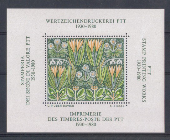 1980 - LBF/2880 - SVIZZERA - LIBRETTO SPECIALE GIUBILEO POSTE