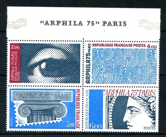 1975 - FRANCIA - ESPOSIZ. ARPHIL 4v. DA FOGLIETTO - NUOVI - LOTTO/26106