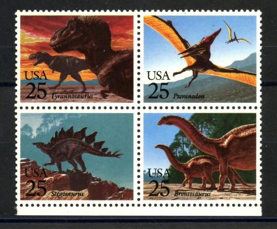 1989 - STATI UNITI - FAUNA PREISTORICA 4v. - NUOVI - LOTTO/35715