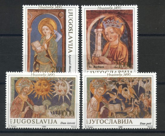 1989 - JUGOSLAVIA - LOTTO/38526 - AFFRESCHI 4v. - NUOVI