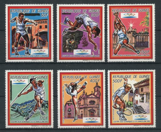 1987 - GUINEA  - LOTTO/20152 - OLIMPIADI  DI BARCELLONA 6v. - NUOVI