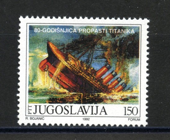 1992 - JUGOSLAVIA - LOTTO/38591- NAUFRAGIO DEL TITANIC - NUOVO