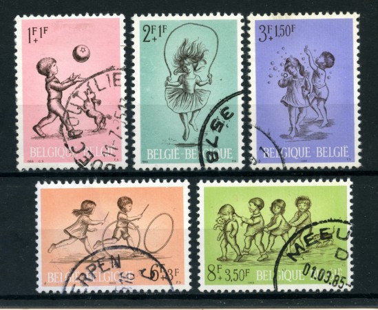 1966 - BELGIO - LOTTO/24415 - PRO OPERE ANTITUBERCOLARI 5v. - USATI