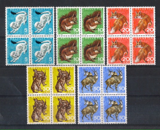 1966 - LOTTO/LBF2862 - SVIZZERA - PRO JUVENTUTE QUARTINE - NUOVI