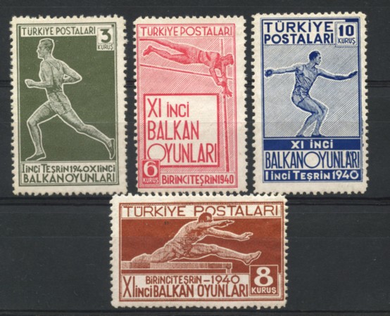 1940 - LOTTO/13806 - TURCHIA - GIOCHI BALCANICI 4v. - LING.