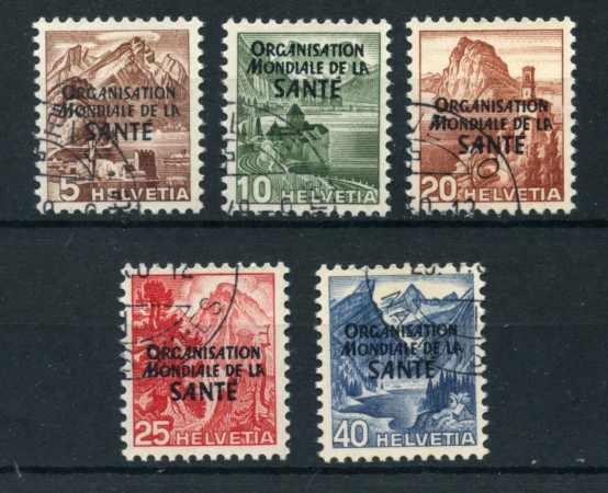 1948 - LOTTO/19886 - SVIZZERA - ORGANIZATION MONDIAL DE LA SANTE 5v. - USATI