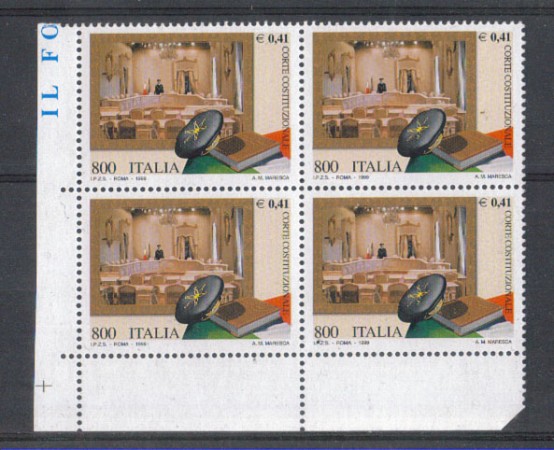 1999 - LOTTO/7227Q - REPUBBLICA - CORTE COSTITUZ. - QUARTINA