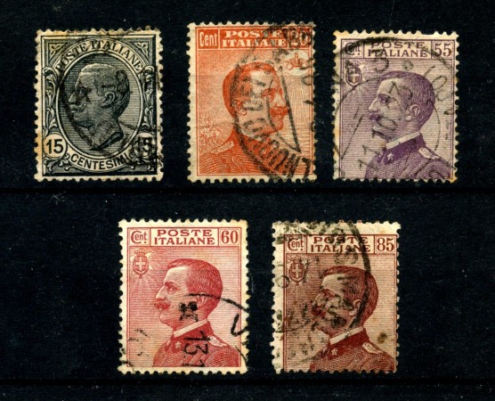 1917/20 - REGNO - LOTTO/48011 - EFFIGIE DI RE VITTORIO EMANUELE III° 5v. USATI
