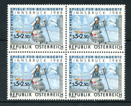 1988 - LOTTO/20290Q - AUSTRIA - GIOCHI DI INNSBRUCK - QUARTINA NUOVI