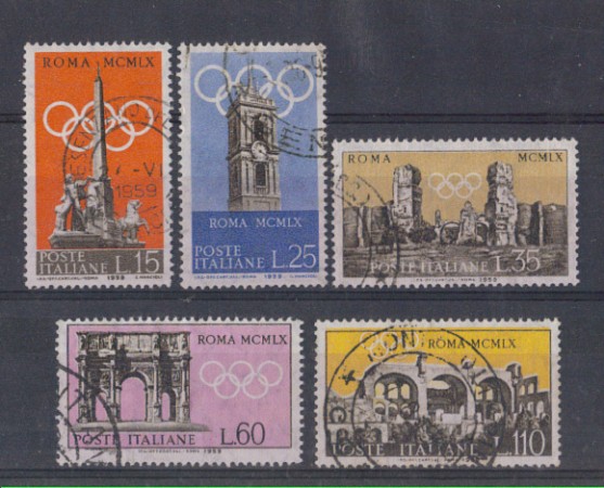1959 - LOTTO/6351U - REPUBBLICA - PREOLIMPICA 5v. USATI