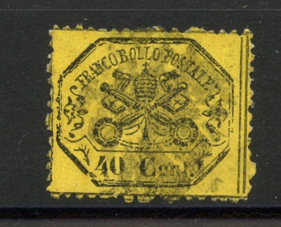1868 - STATO PONTIFICIO - LOTTO/40273 - 40 Cent. GIALLO LIMONE - USATO