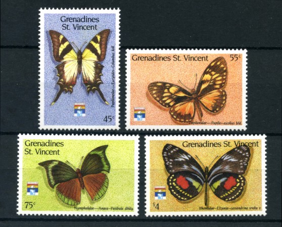 1992 - GRENADINES ST.VINCENT - LOTTO/20216 - FARFALLE 4v. - NUOVI