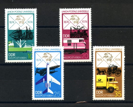 1974 - GERMANIA DDR - CENTENARIO DELL'U.P.U.  4v.- NUOVI - LOTTO/36504