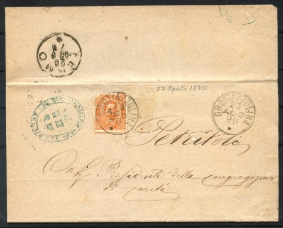 1890 - REGNO - LOTTO/40873 -  BUSTA DA GROTTAZZOLINA  PER FERMO