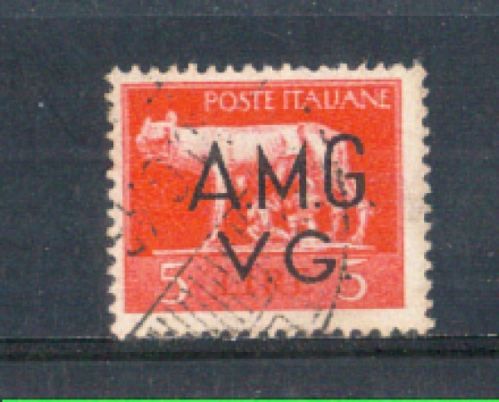 1945 - LOTTO/AMG10U - VENEZIA GIULIA - 5 LIRE ROSSO USATO
