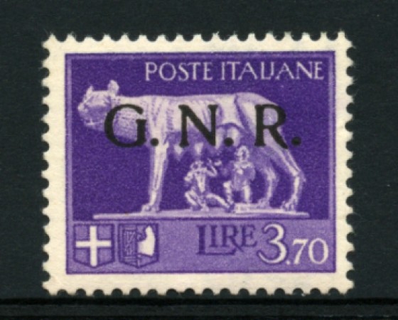 1944 - LOTTO/11759 - RSI - 3,70 LIRE SOPRASTAMPATO GNR - NUOVO