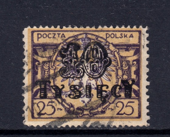 1923/24 - POLONIA - 10t. su 25m.  USATO - LOTTO/32290