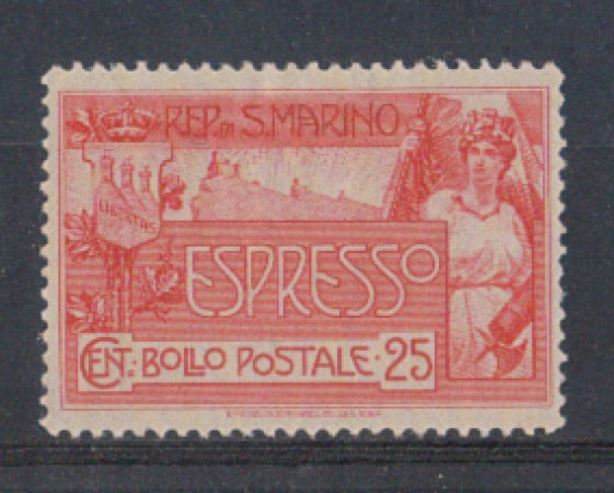 1907 - LOTTO/5669 - S.MARINO - 25c. ESPRESSO VEDUTA  LING.