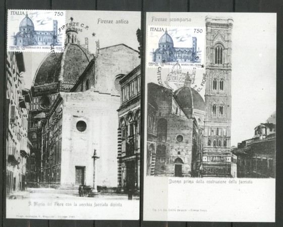 1996 - REPUBBLICA - LOTTO/38078 - SANTA MARIA DEL FIORE - 2 CARTOLINE MAXIMUM