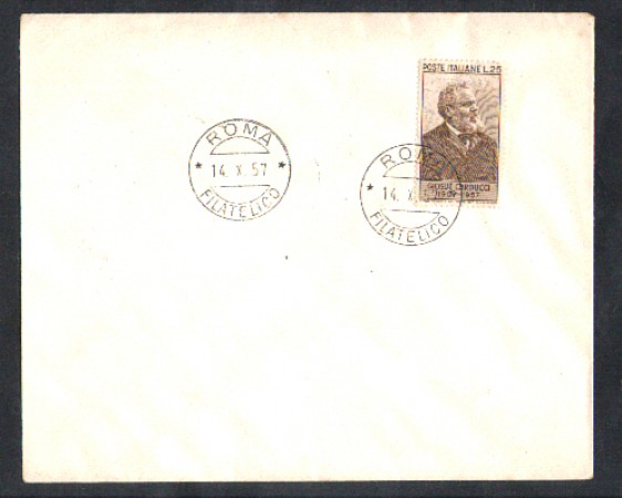1957 - LOTTO/11147 - REPUBBLICA - GIOSUE CARDUCCI - BUSTA FDC