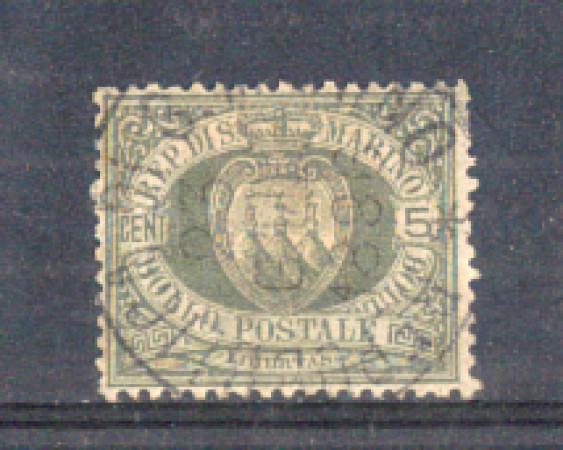 1892/94 - LOTTO/RSM13U - SAN MARINO - 5c. VERDE GRIGIO USATO