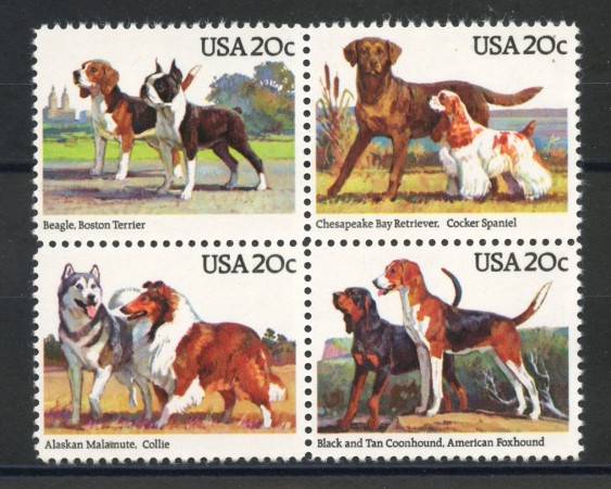 1984 - STATI UNITI - CANI DI RAZZA 4v. - NUOVI - LOTTO/35701