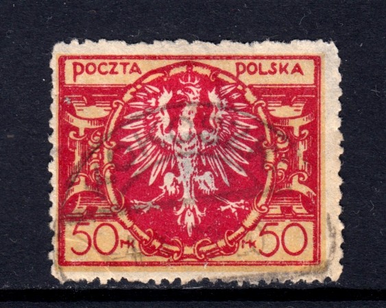 1921/1922 - POLONIA- 50m. CARMINIO - USATO - LOTTO/32283