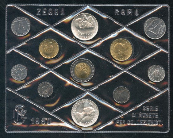 1990 - REPUBBLICA - ANNATA COMPLETA DI 11 MONETE FIOR DI CONIO - LOTTO/M33636