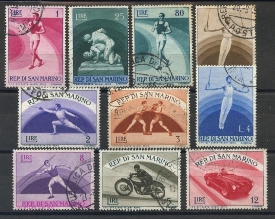 1954 - SAN MARINO - SPORT 10v. - USATI - LOTTO/36697